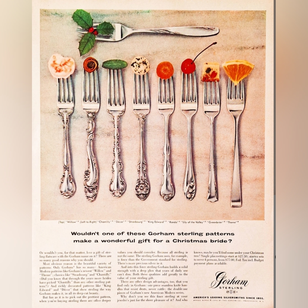 Vintage Gorham Sterling Silver Spoon Brooch Pin 1953 Décor pattern Decor - Picture 6 of 12